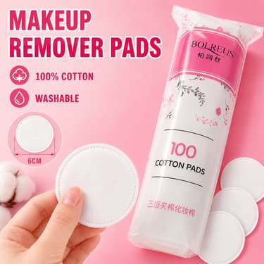 Bolreus 100-piece disposable cotton makeup remover pads