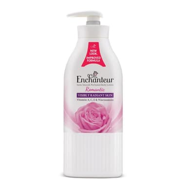 Enchanteur Romantic Satin Smooth Perfumed Body Lotion – With Vitamins A, C & E + Niacinamide (600ml)