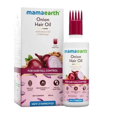 Mamaearth onion hair oil for hair regrowth & hair fall control with redensyl – 150ml