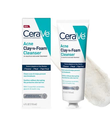 CeraVe Acne Clay-to-Foam Cleanser 118ml