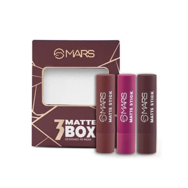 MARS 3 Matte Box Lipsticks Set (All Rounder -06) 3pc