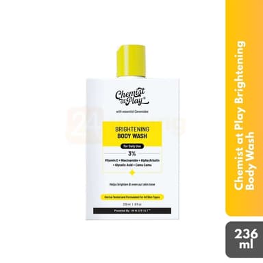 Chemist at Play Brightening Body Wash (3% Vitamin C + Niacinamide + Alpha Arbutin + Glycolic Acid + Camu Camu) – 236ml