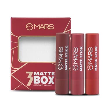 MARS 3 Matte Box Lipsticks Set (Reds & Maroons-01)