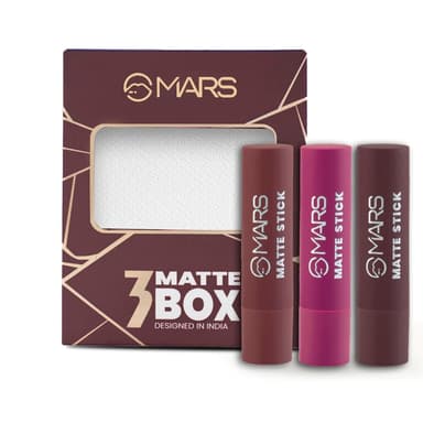 MARS 3 Matte Box Lipsticks Set (Browns-04)