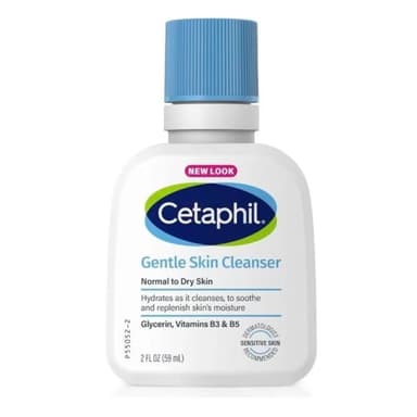 Cetaphil Gentle Skin Cleanser for Normal to Dry Skin with Glycerin, Vitamin B3 & B5 59ml
